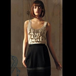 One September 'Count the Waves Dress XS Cream White navy Button Sailor